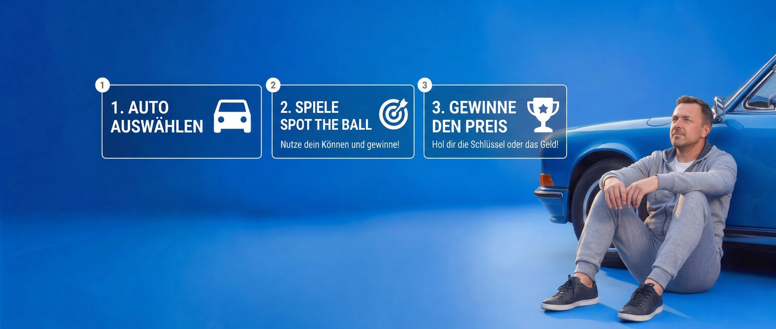 So machst du mit – Auto auswählen, Spot the Ball spielen, Preis gewinnen